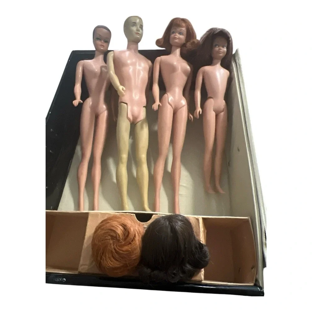 Vintage Barbie Ken Midge Skipper Doll Lot Case Wigs Original 1960s